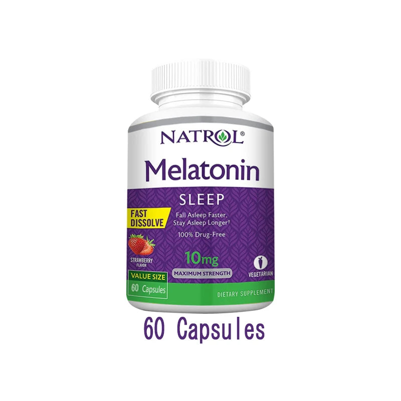 10mg Melatonin Sleep Supplement Solve Sleep Problems Immune Support, Relieve Stress Quick Dissolution Regulate Biological Clock